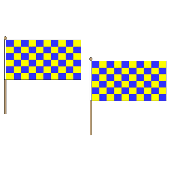 Blue and Yellow Check Extra Large Hand Flag