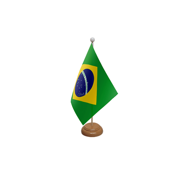 Brazil Wooden Table Flag