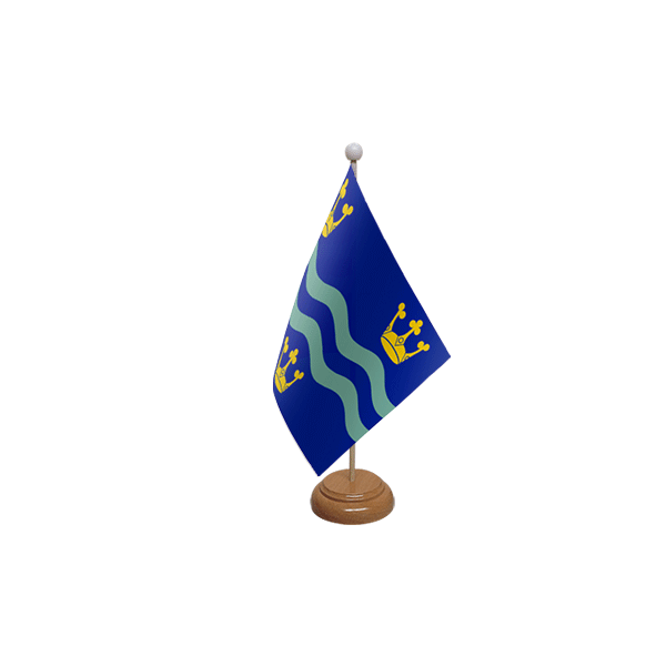 Cambridgeshire Blue Wooden Table Flags