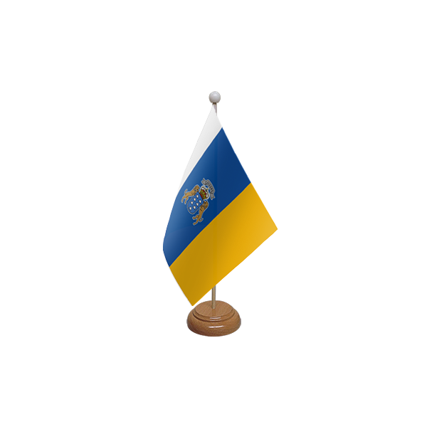 Canary Islands Wooden Table Flag