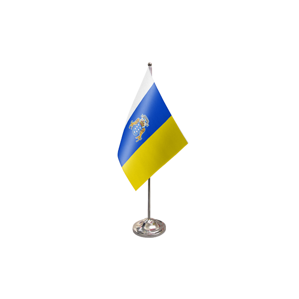 Canary Islands Satin Table Flag