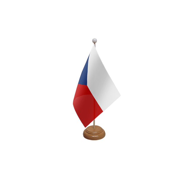 Czech Republic Wooden Table Flag
