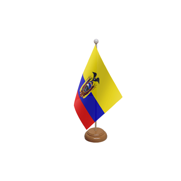 Ecuador Wooden Table Flag