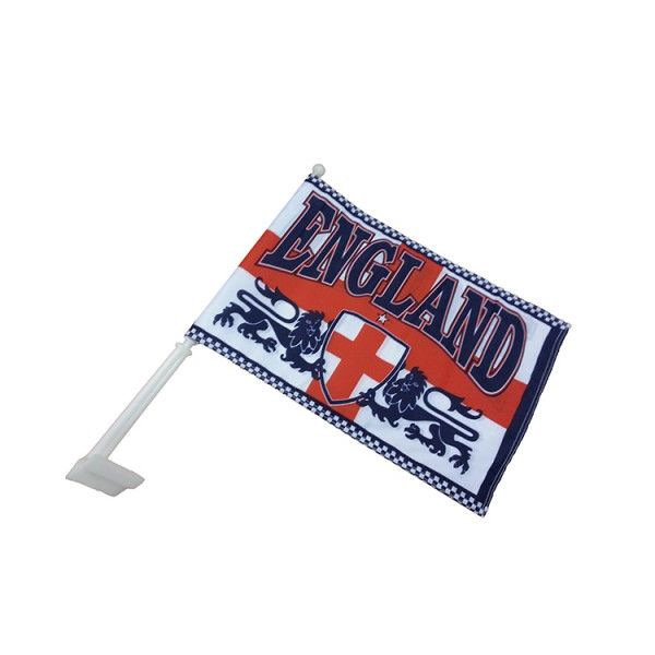 England 2 Lions Car Flag