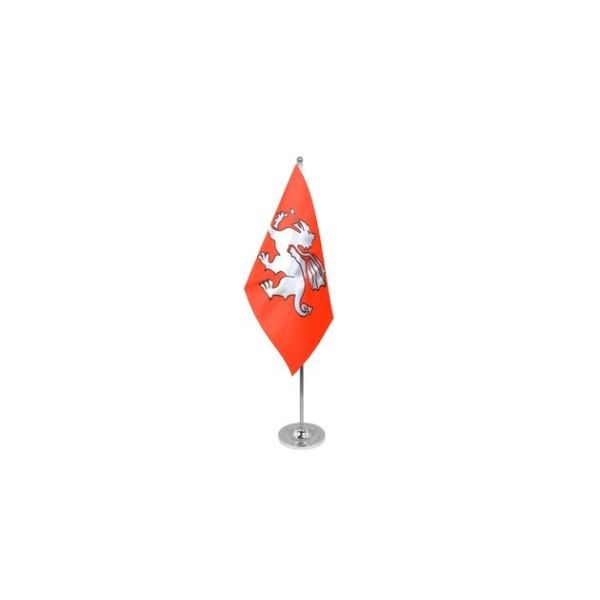 English White Dragon (C) Satin Table Flag