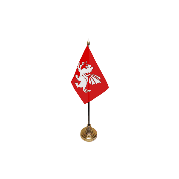English White Dragon (C) Small Table Flag