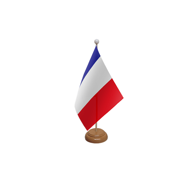 France Wooden Table Flag