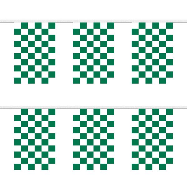 Green and White Check Rectangular Bunting