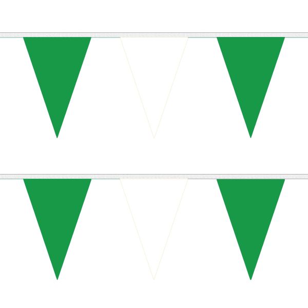Green and White Triangle Bunting