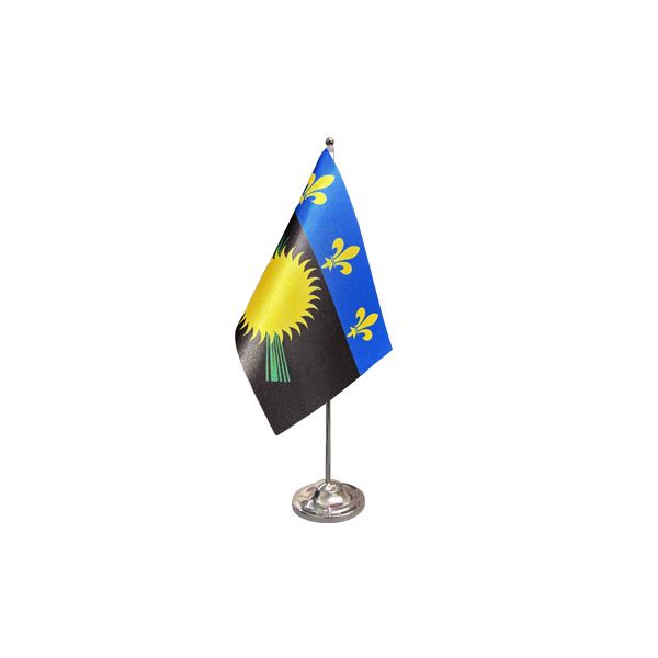 Guadeloupe Black Satin table Flag