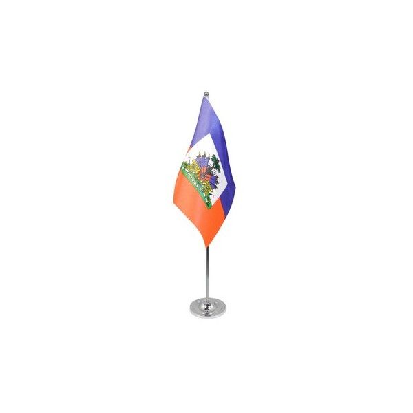 Haiti Crest Satin Table Flag