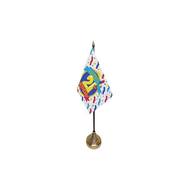 Happy 21st Birthday Small Table Flag