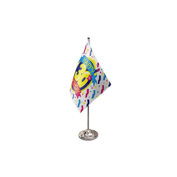 Happy 30th Birthday Satin Table Flag