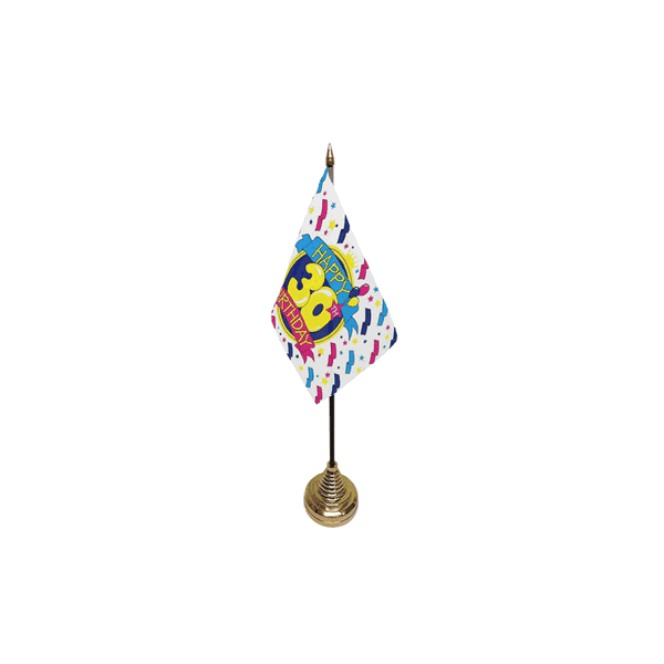 Happy 30th Birthday Small Table Flag
