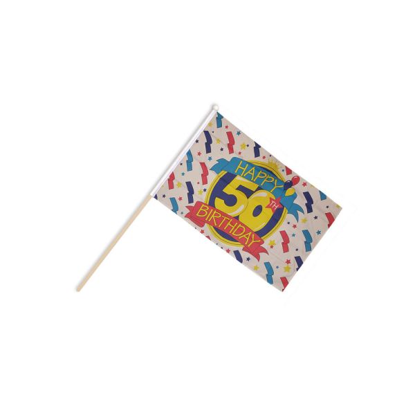 Happy 50th Birthday Hand Flags