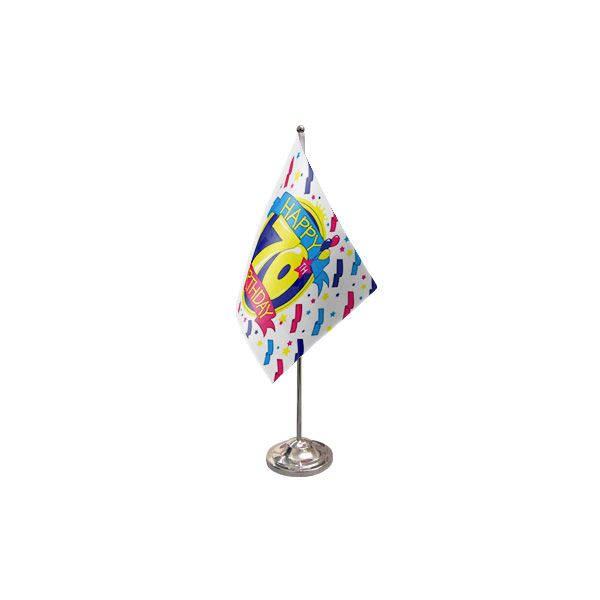 Happy 70th Birthday Satin Table Flag