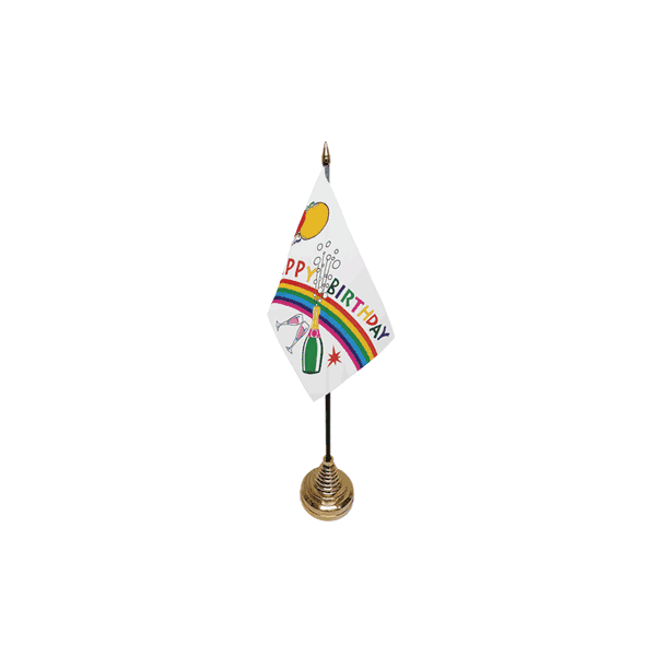 Happy Birthday Bottle Small Table Flag