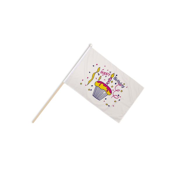 Happy Birthday Cake Hand Flags