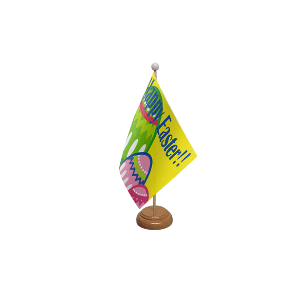 Happy Easter Wooden Table Flag