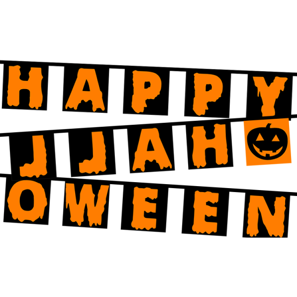 Happy Halloween Text 5m Rectangle Bunting