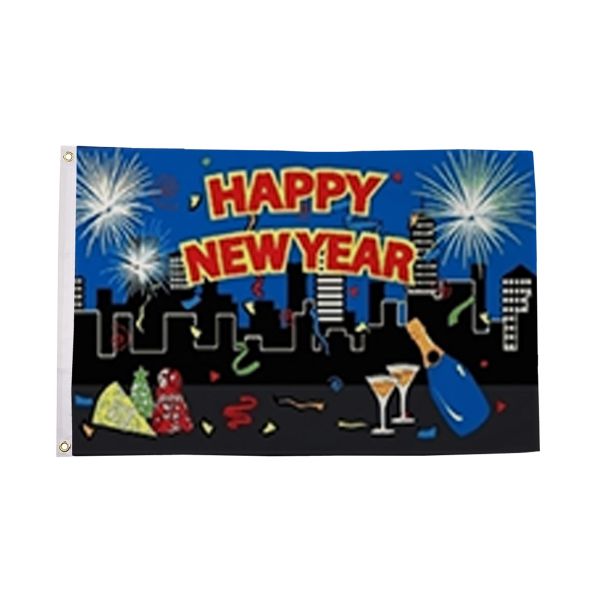 Happy New Year City Flag