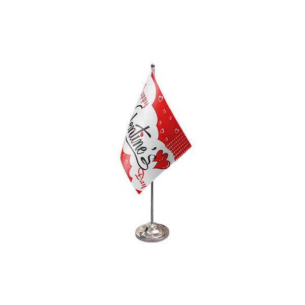 Happy Valentines Day Satin Table Flag
