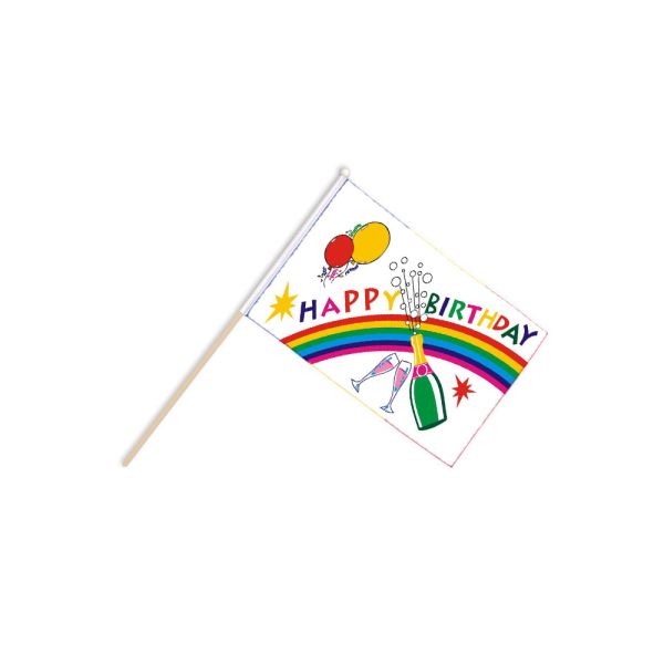 Happy Birthday Bottle Hand Flags