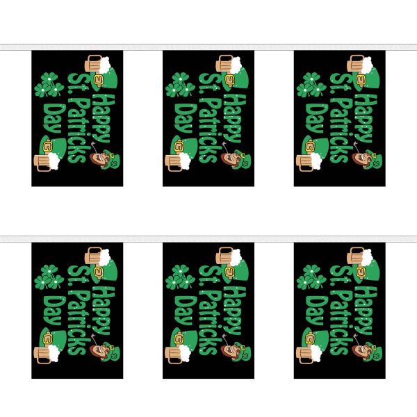 Happy St Patricks Day (Black) Rectangular Bunting