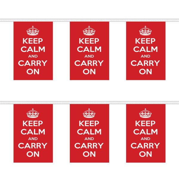 Keep Calm and Carry On (Red) Rectangular Bunting