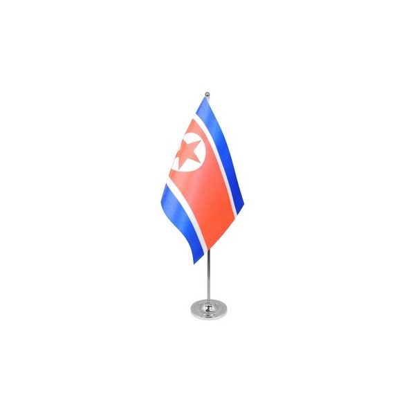 Korea North Satin Table Flag