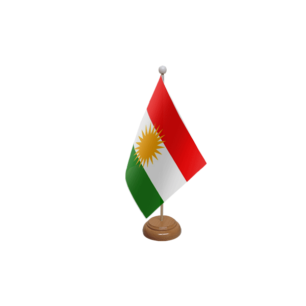 Kurdistan Wooden Table Flag
