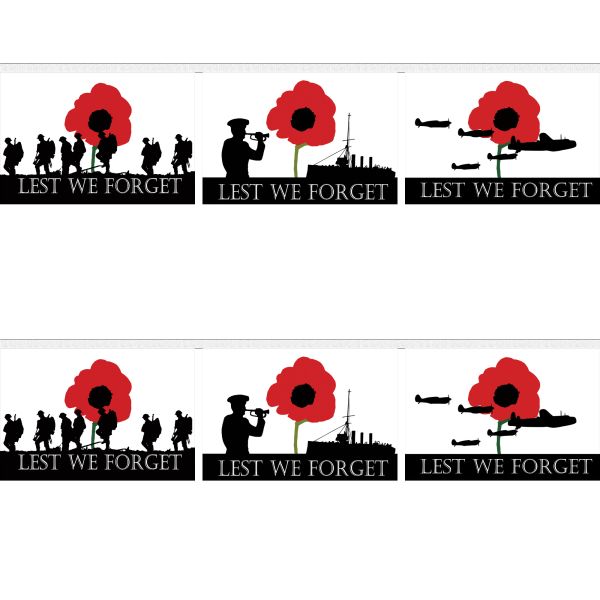 Lest We Forget (Mixed) Rectangular Bunting