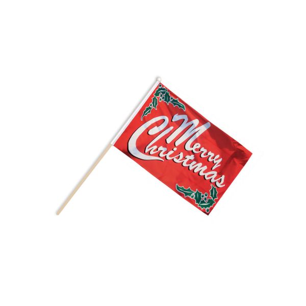 Merry Christmas Red Hand Flags