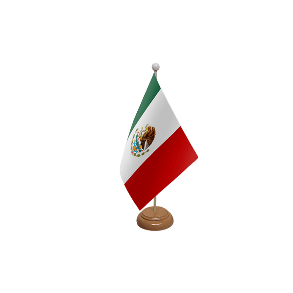 Mexico Wooden Table Flag