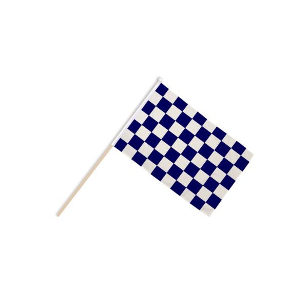 Navy Blue and White Check Hand Flags