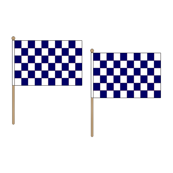Navy Blue and White Check Extra Large Hand Flag