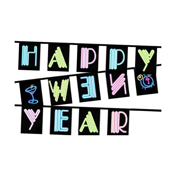Happy New Year (Neon) Text Bunting (5m Length)