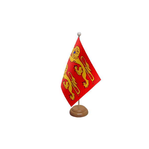 Normandy Two Leopards Wooden Table Flag