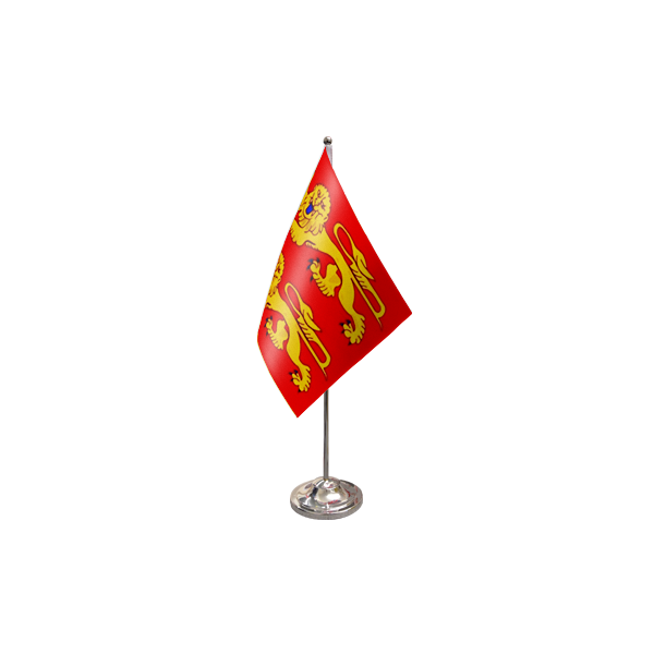 Normandy Two Leopards Satin Table Flag