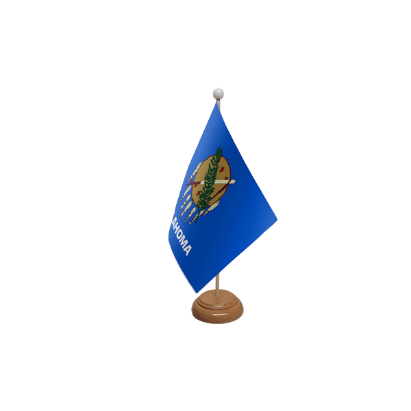 Oklahoma Wooden Table Flag