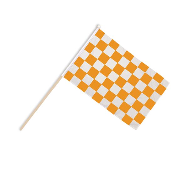 Orange and White Check Hand Flags