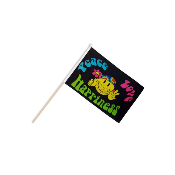 Peace, Love and Happiness Hand Flags