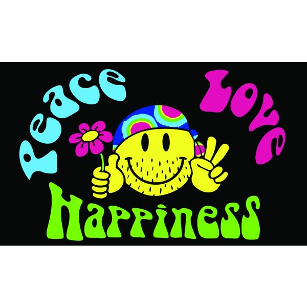 Peace, Love and Happiness Coffin Drape Flag