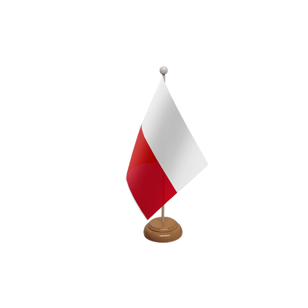 Poland Wooden Table Flag