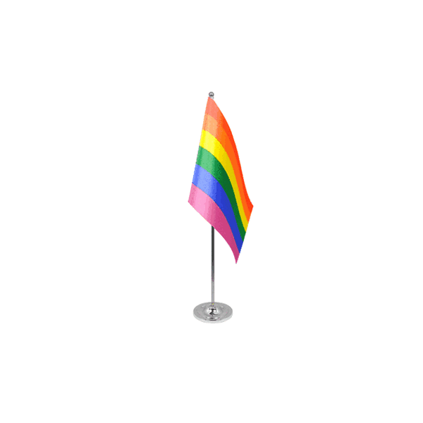 Rainbow Satin Table Flag