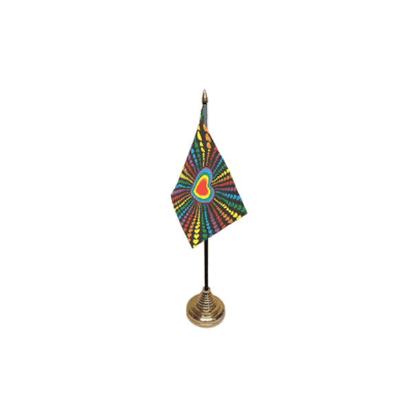 Rainbow Love Small Table Flag