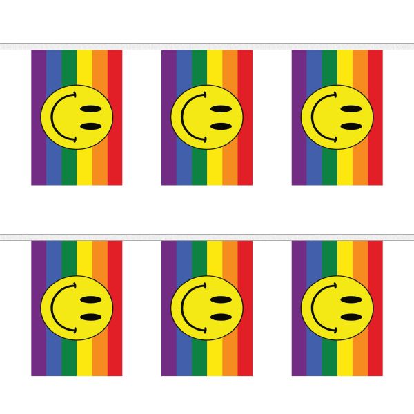 Rainbow Smiley Rectangular Bunting