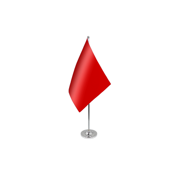 Plain Red Satin Table Flag