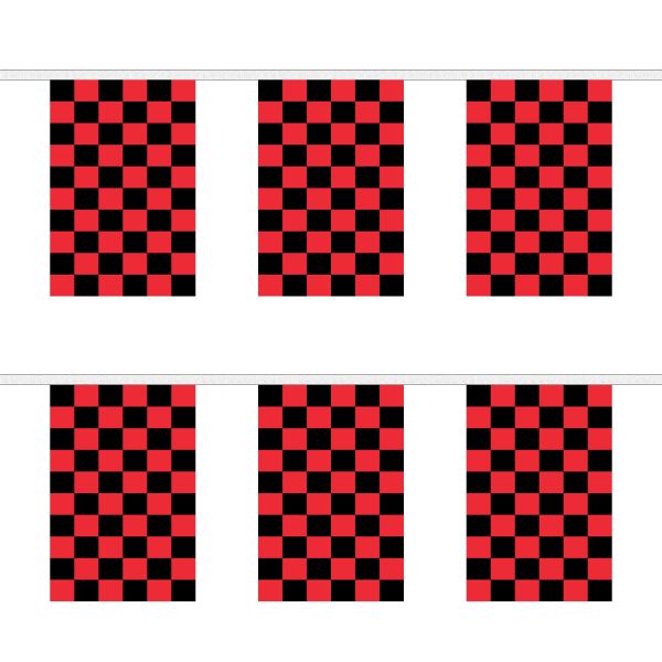 Red and Black Check Rectangular Bunting