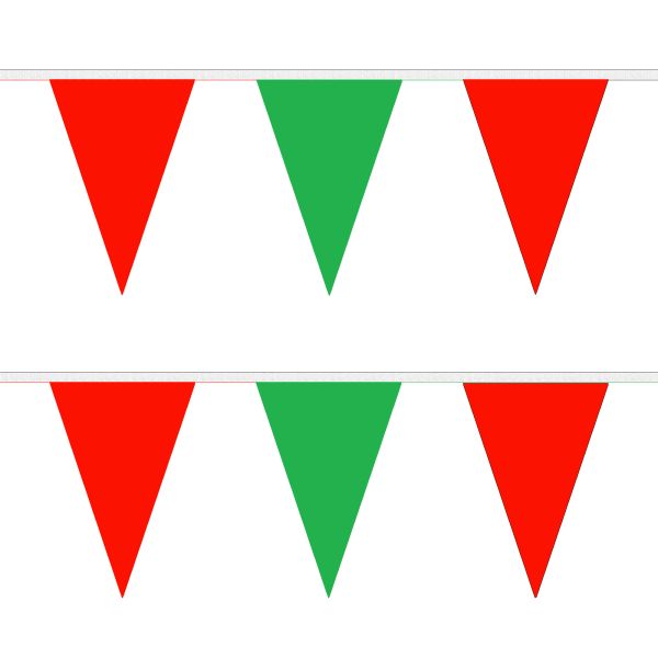 Red and Green Triangle Bunting